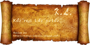 Kányi László névjegykártya